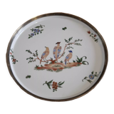Faience cake dish signed