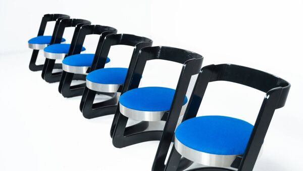 Set of 6 Chairs by Willy Rizzo for Mario Sabot, Italy, 1970s - New Upholste