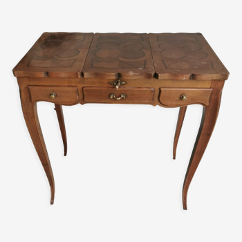 Coiffeuse milieu xxe style louis xv bois marqueté