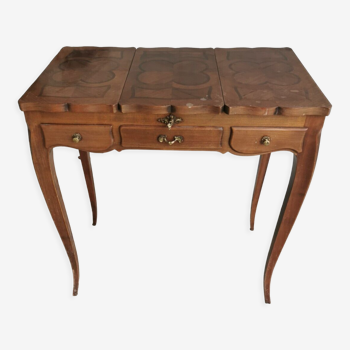 Dressing table mid-xxth style louis xv wood inlaid