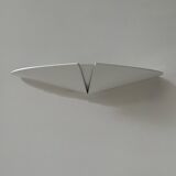 Pair of vintage wall lights, white lacquered metal, France, 1980