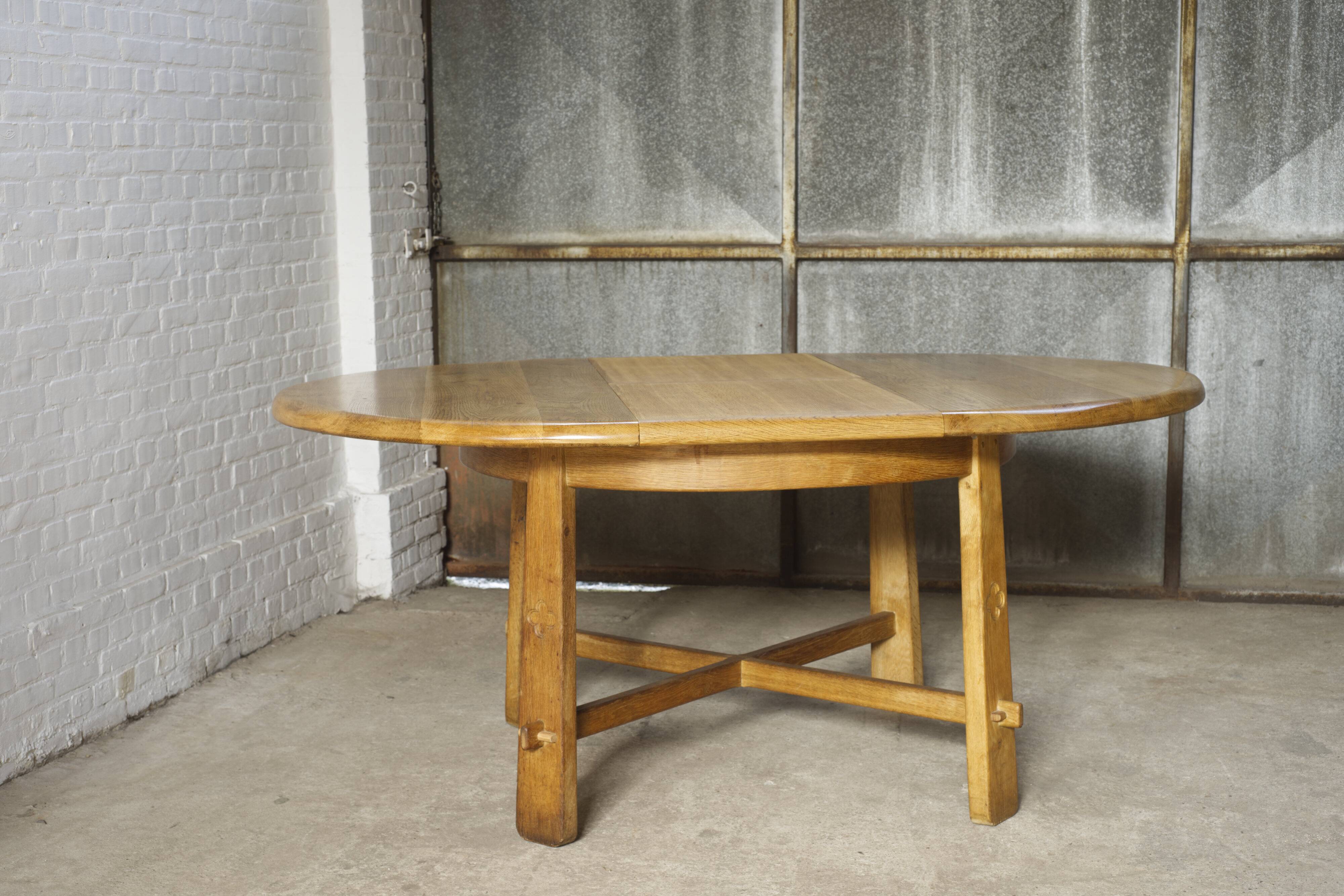 Brutalist oak dining table 1960's