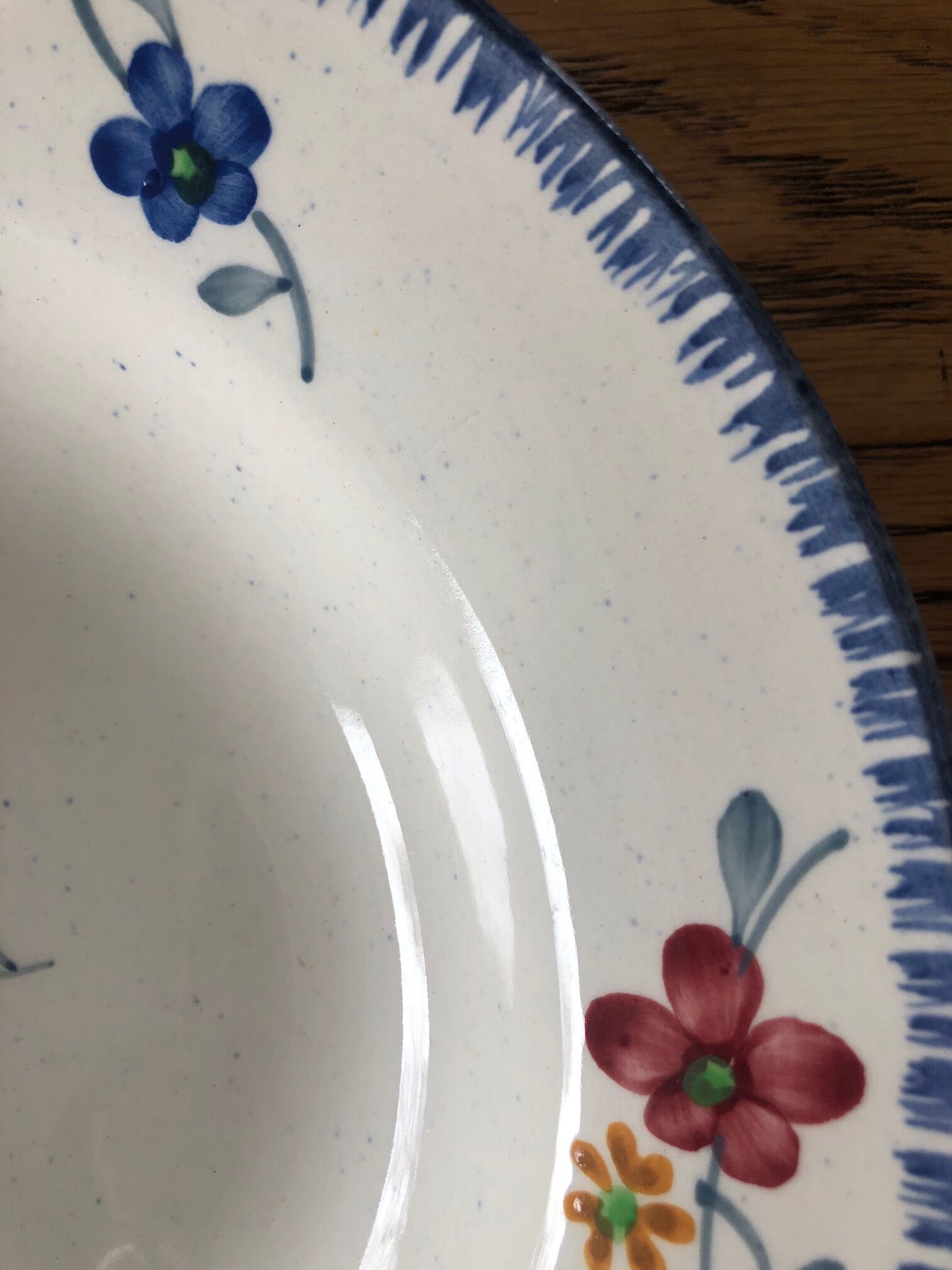 Set of 2 plates Digoin Sarreguemines model Mary Lou hand-painted