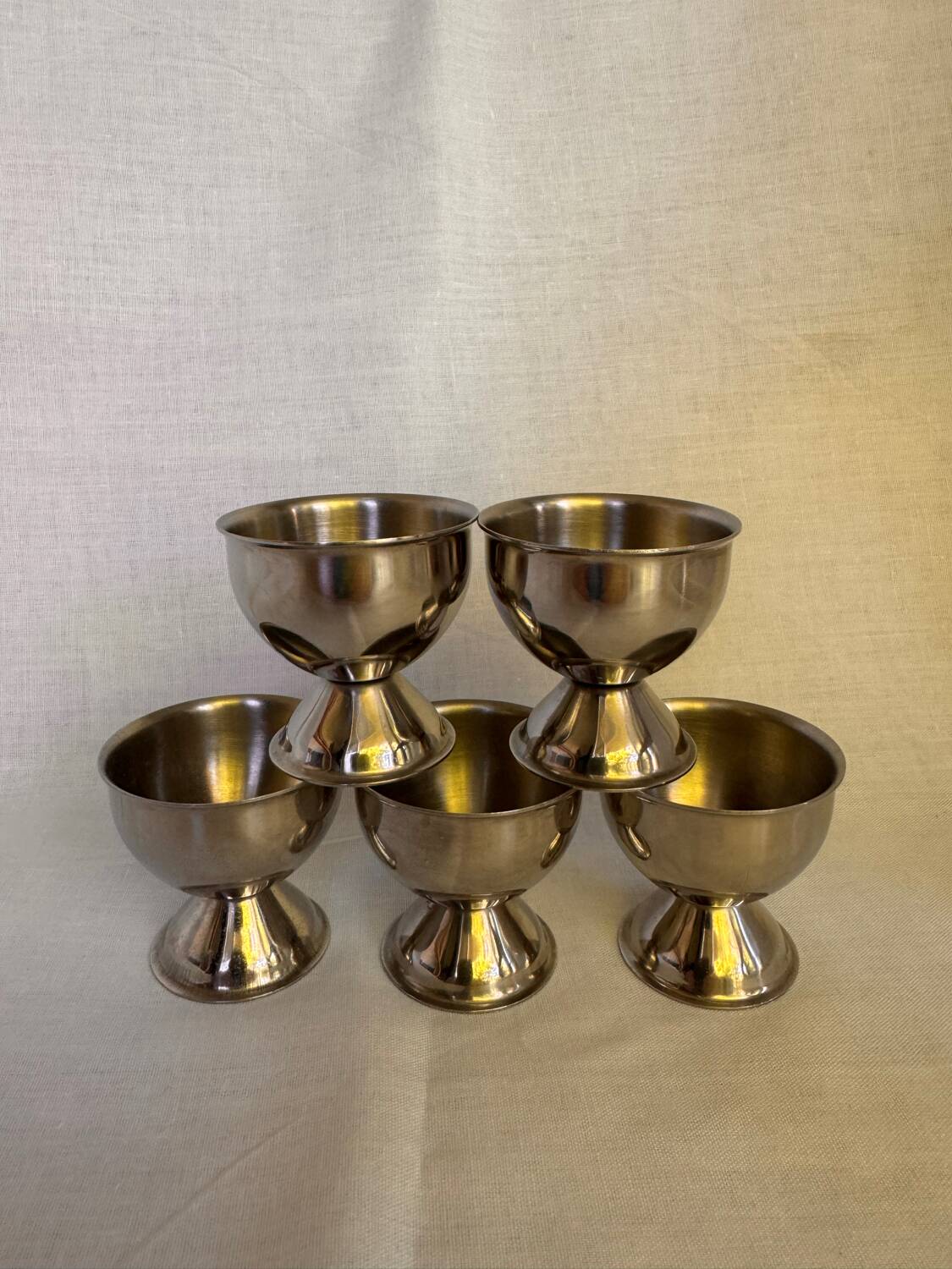 Set de 5 coquetiers en acier inoxydable