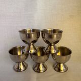 Set of 5 stainless steel egg cups