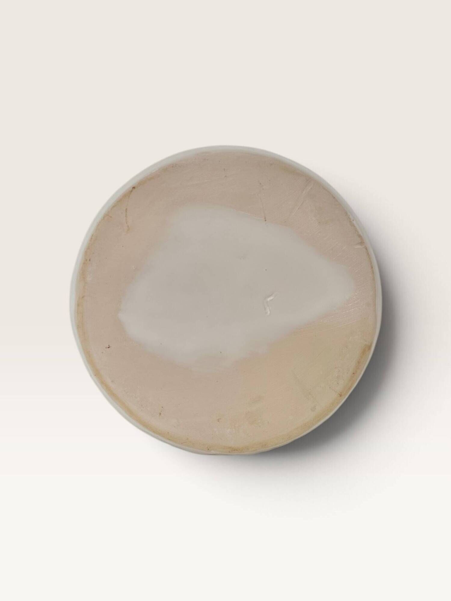 Glazed white earthenware cache-pot