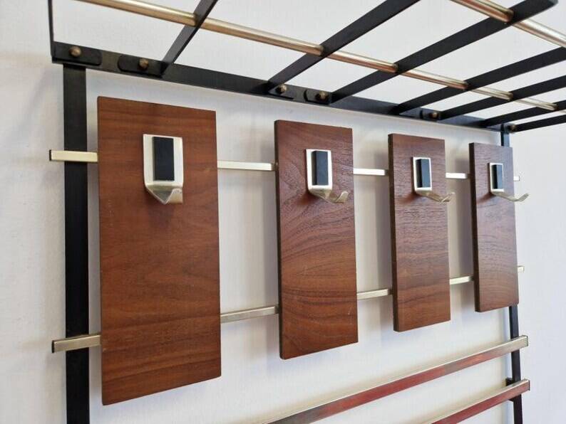 Mid-Century Rare Wall Coat Rack, Germany, 1970s