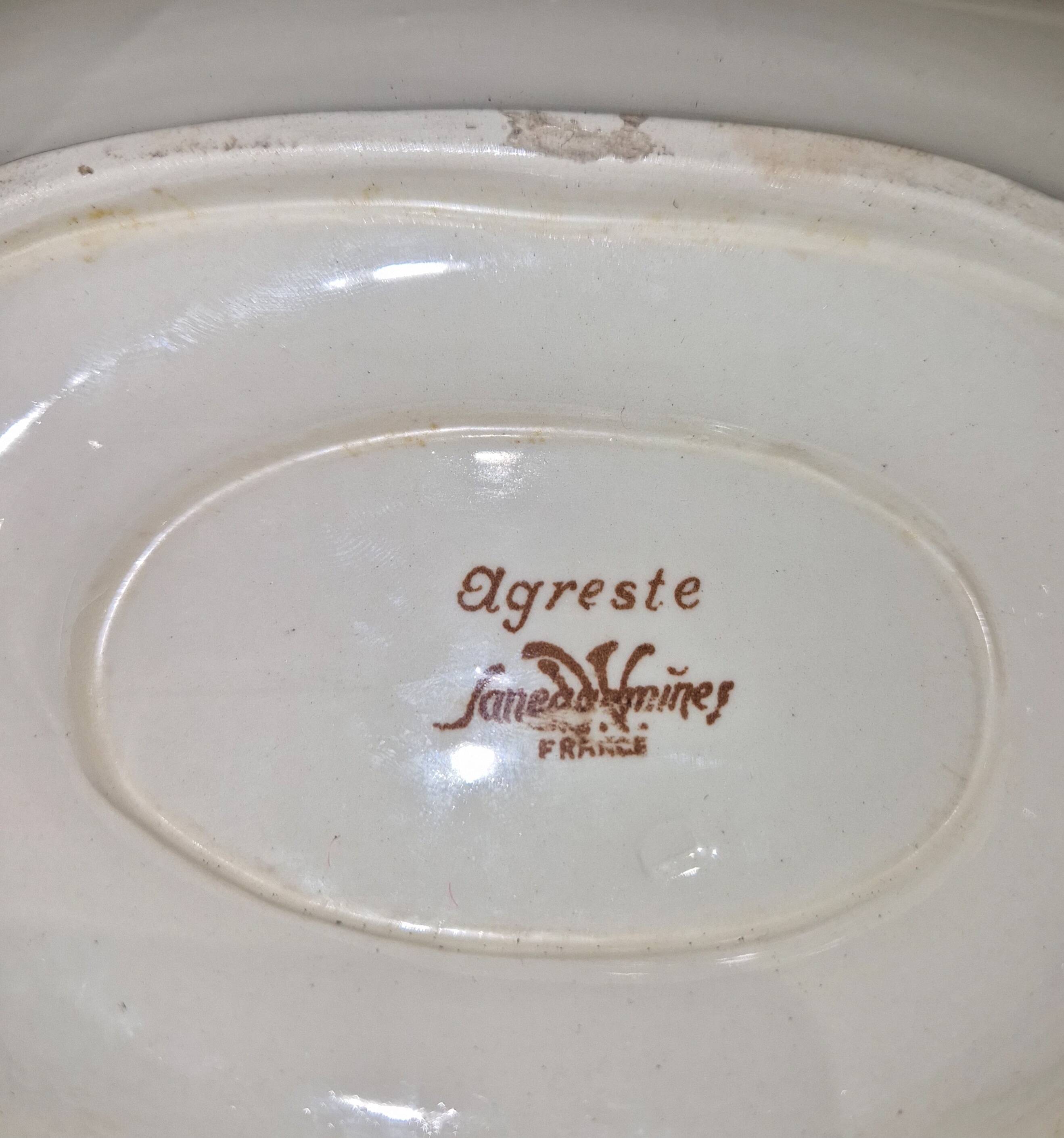 Service for 6 people, Sarreguemines earthenware, Agreste model.