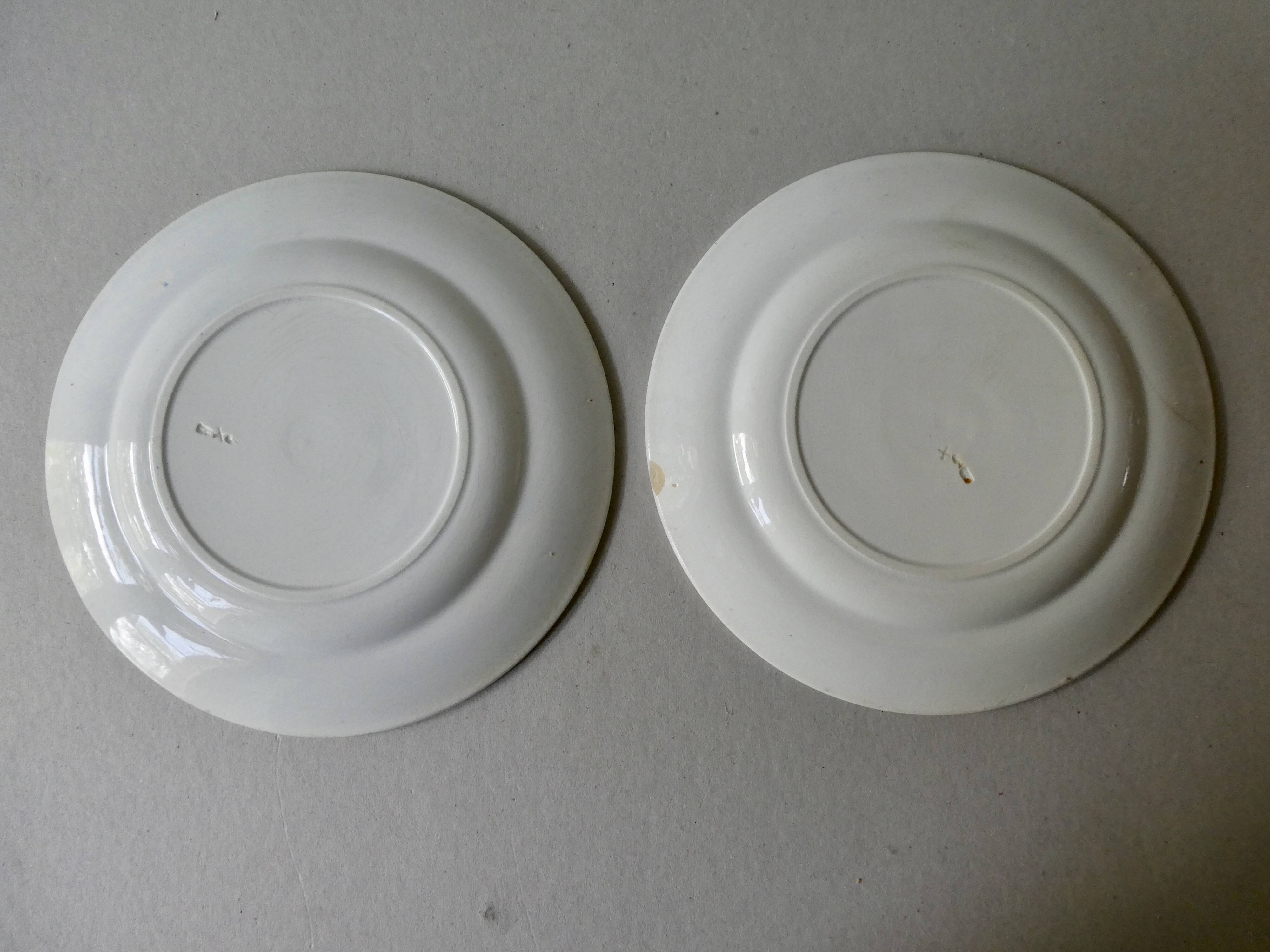 Set of 2 plates in earthenware, 1900