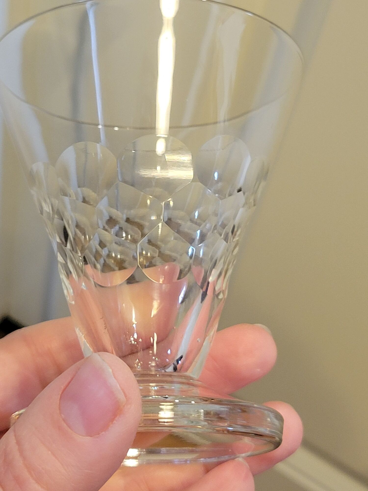 5 old glasses 1930 Verrerie Doyen Belgium model Lido faceted