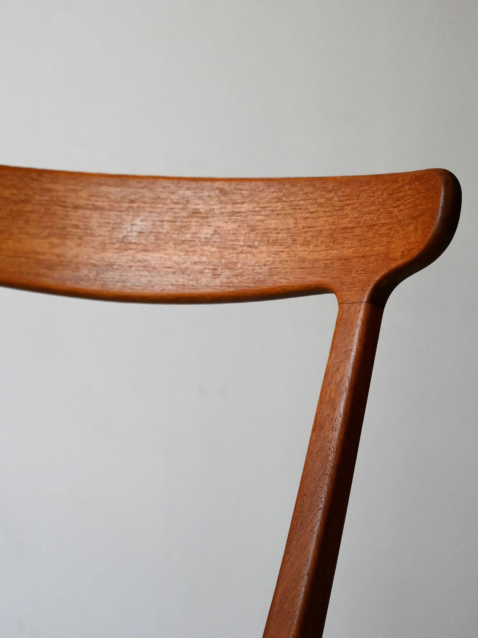 Pair of 1960s Scandinavian Teak Chairs with Curved Back