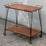 1950s modernist rolling serving table