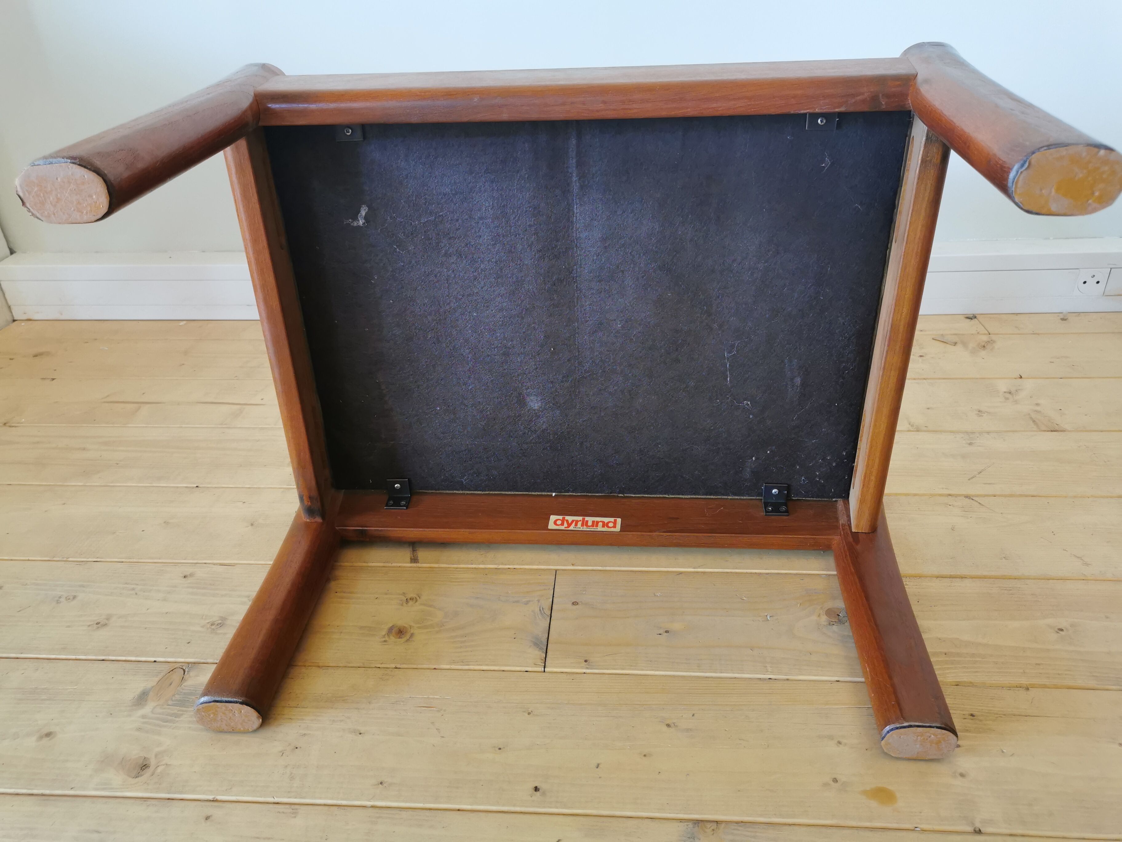 Pair of Dyrlund leather footrest 60s leather
