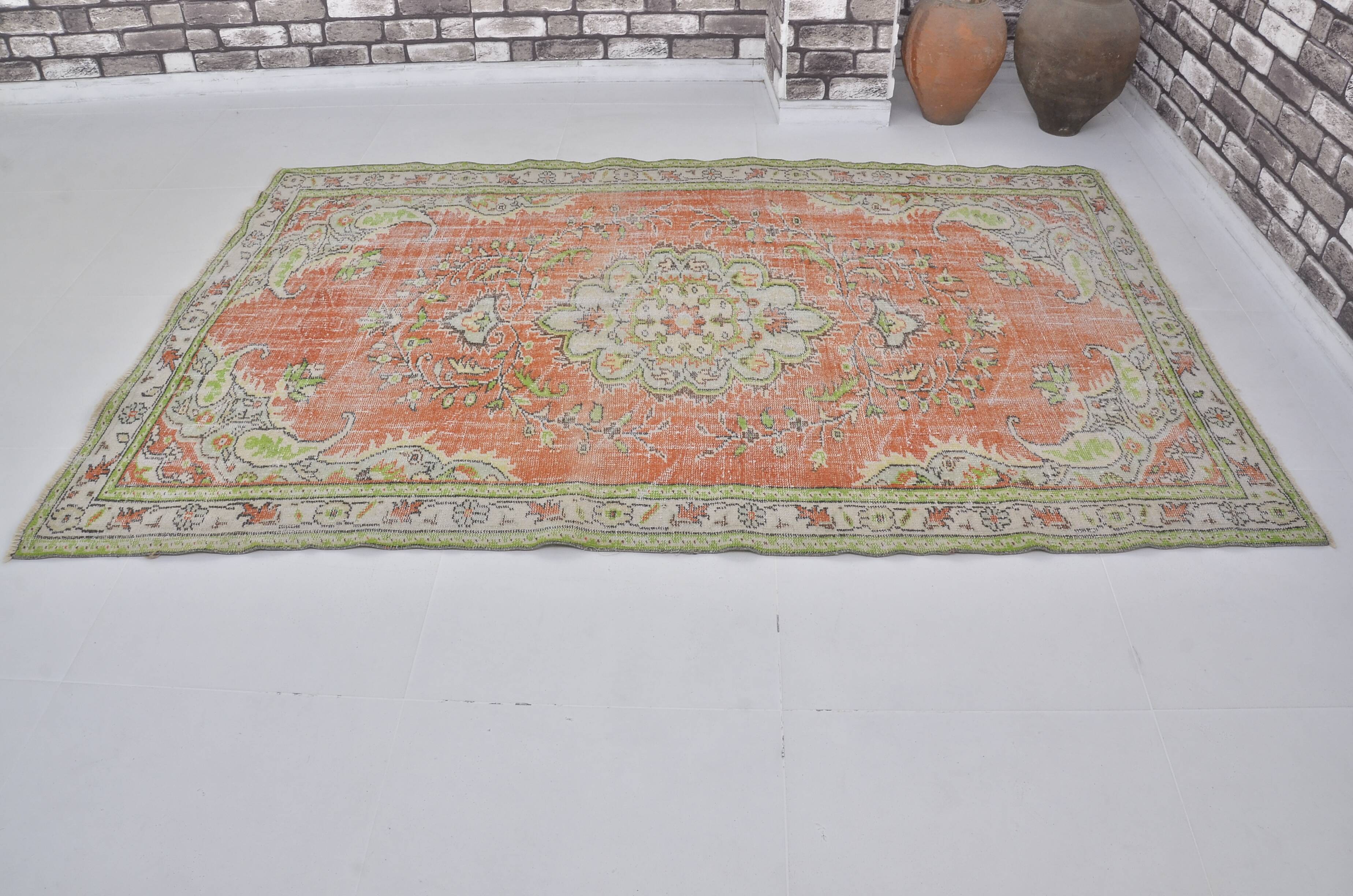 Tapis neutre coloré Oushak sku1315