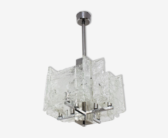 Suspension en verre de Murano Mazzega des années 1970