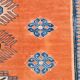 5x7 Pumpink Orange & Blue Turkish Rug, 154x203Cm