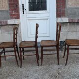 Lot de 4 chaises bistrot assises décorées