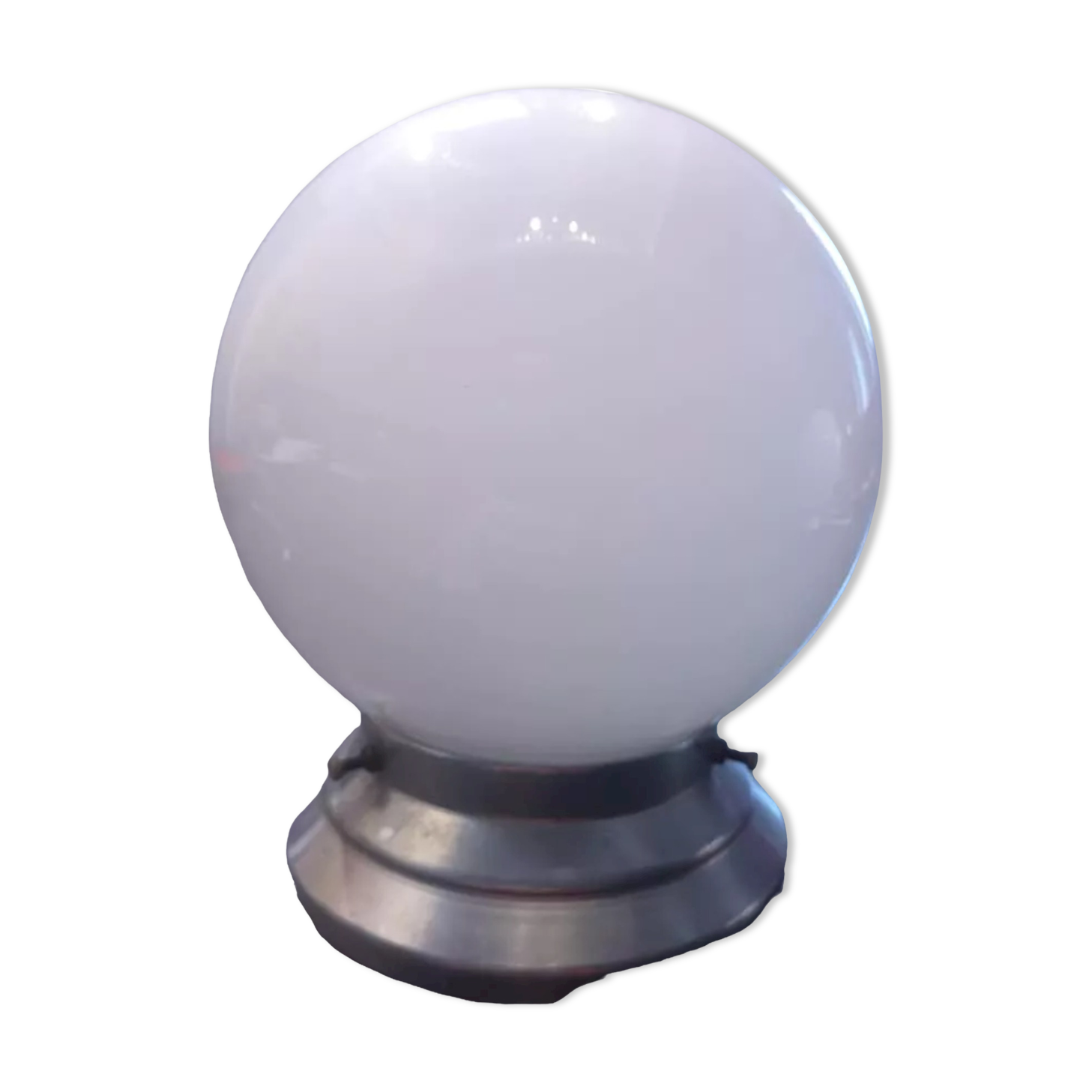 Old ceiling lamp/wall lamp white opaline globe Ø 15 cm Art Deco 1930 TBE