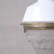 Two Tone Antique Glass and Brass Pendant Light