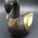 Wooden and brass swan