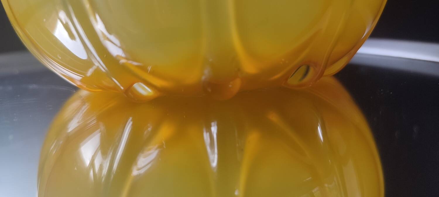 Large blown glass vase, artistic glassware from the 1970s.