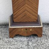 Vintage column in rosewood and bronze marquetry, mid-century