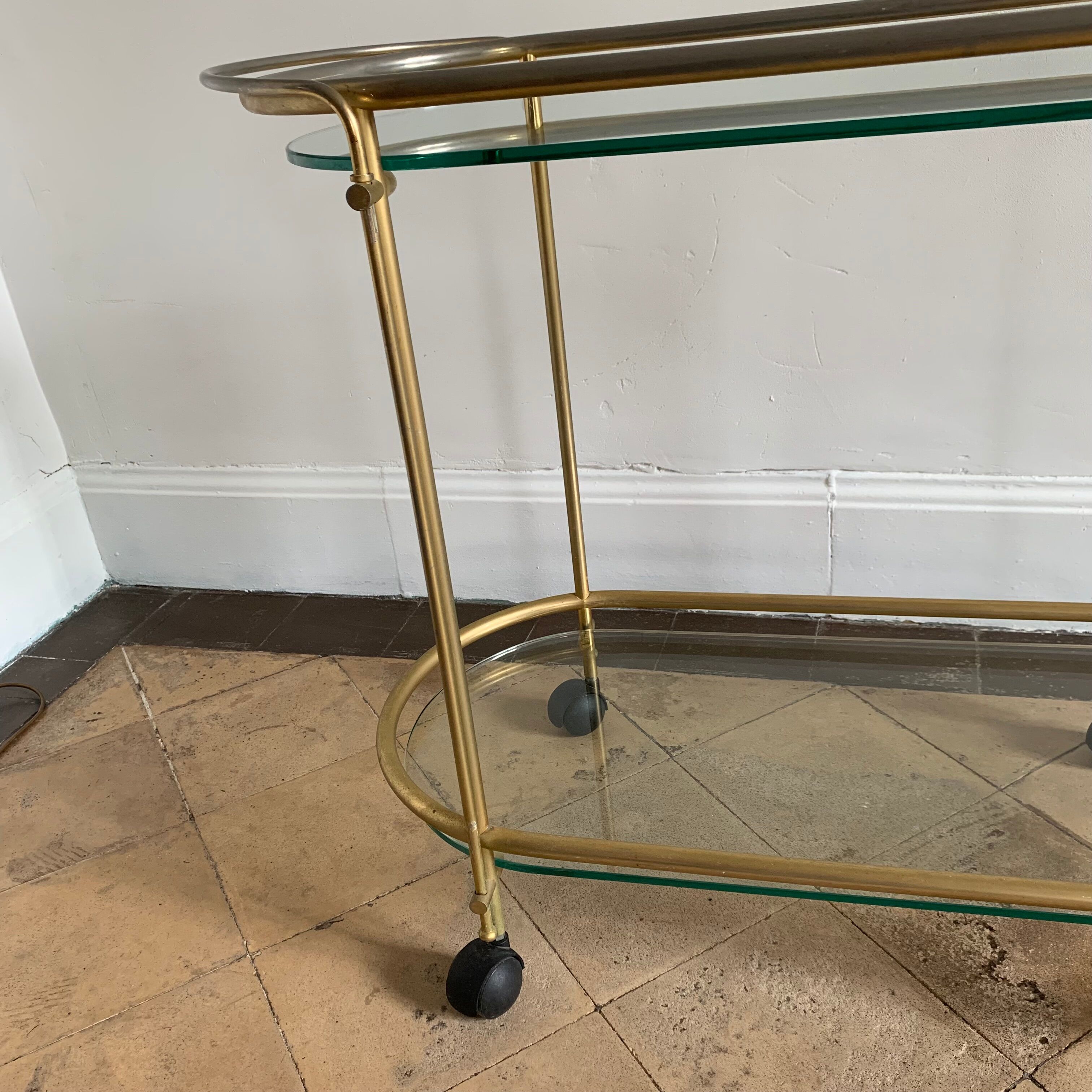 Golden brass and glass service