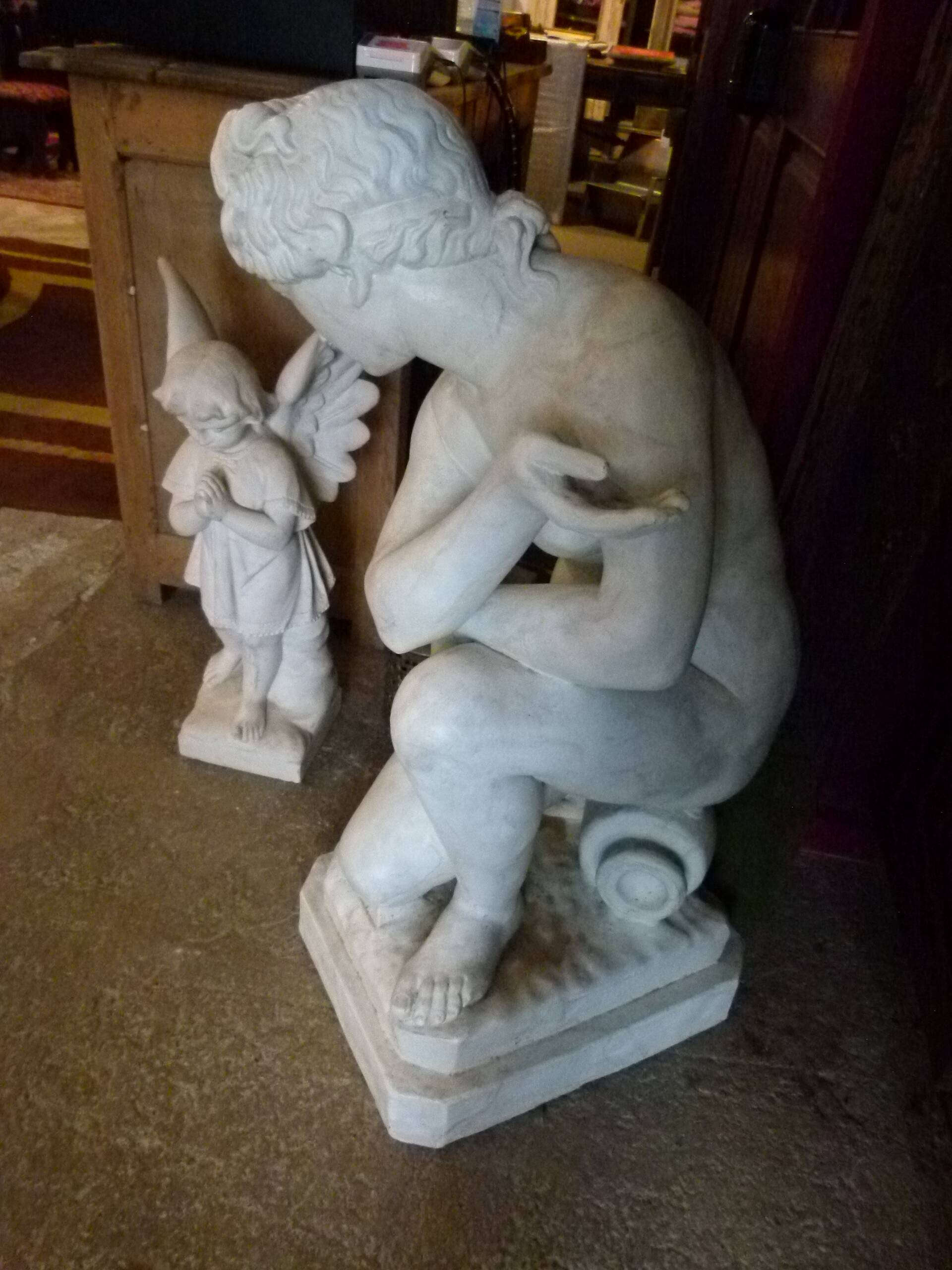 Painted bronze sculpture