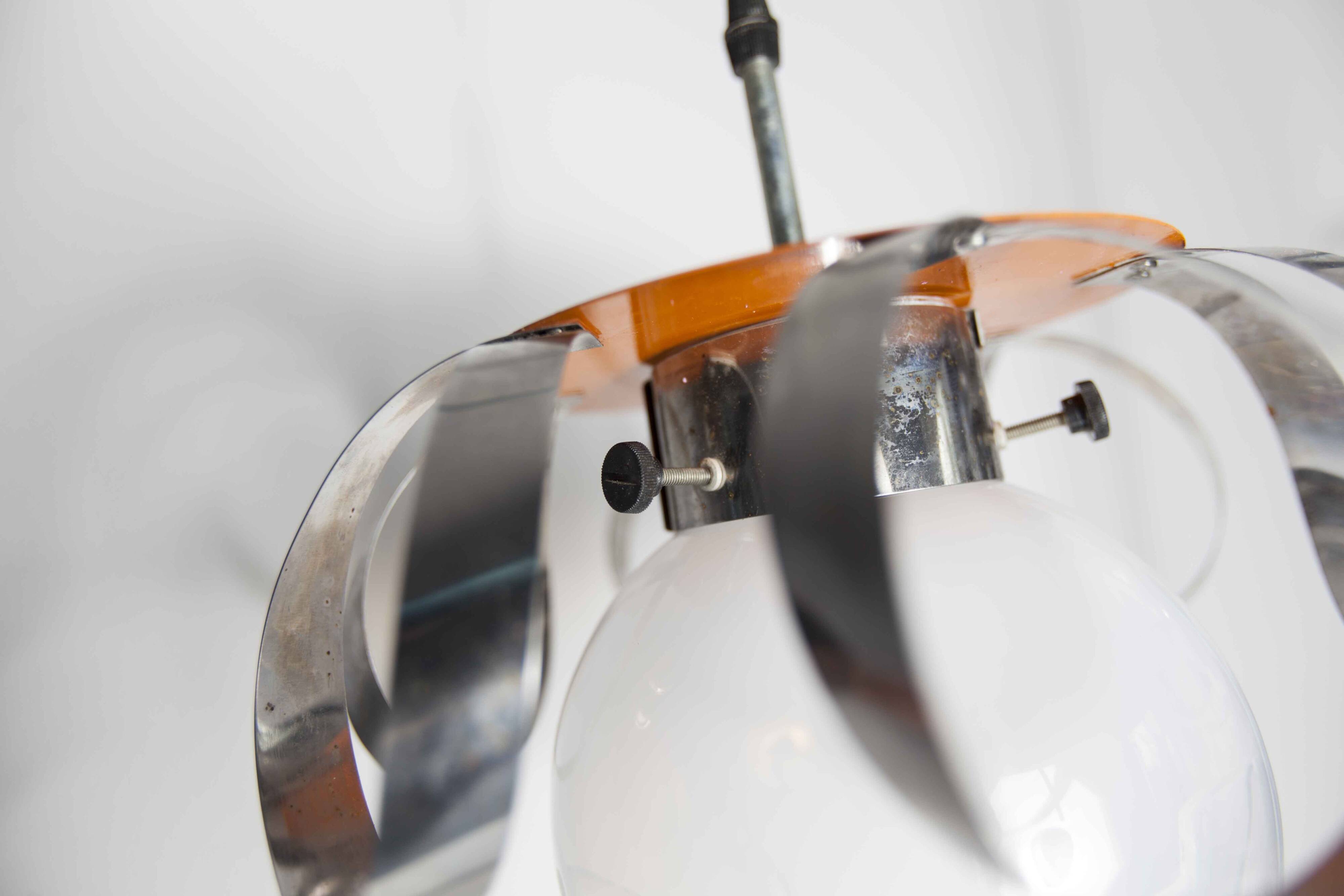 Murano glass globe pendant light, Maazzega edition, Italian design