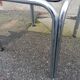 Table basse vintage chrome et verre fumé marron