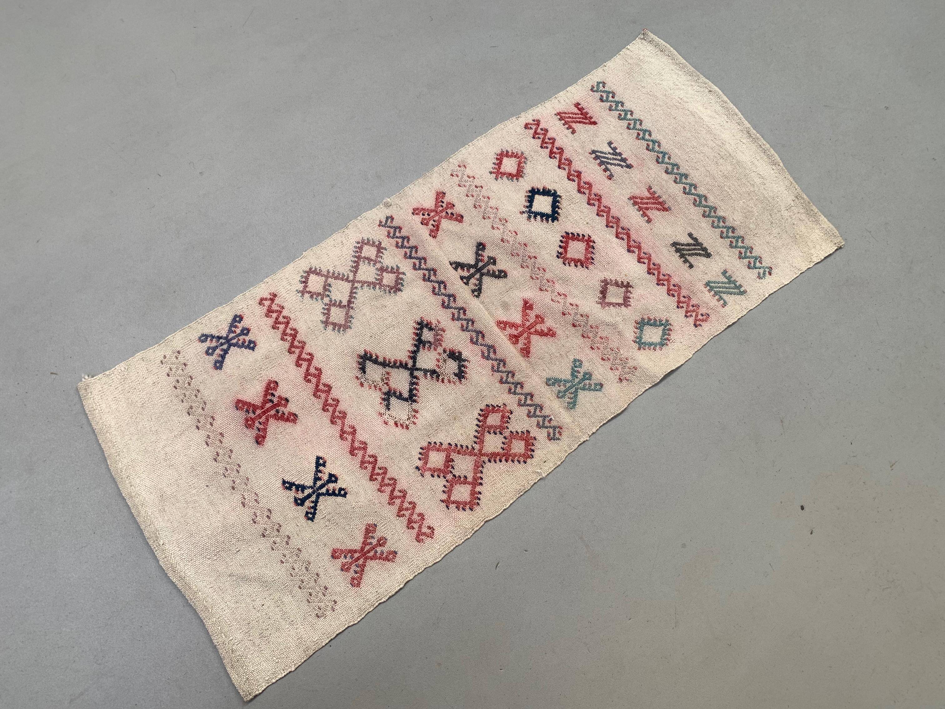 Old Turkish narrow Kilim Runner 114x50 cm shabby chic, vintage kelim