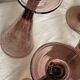 Set of 6 large vintage 1960s fuchsia bubble footed glasses.
