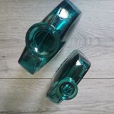 Flacons bouteilles verre gravé bleu