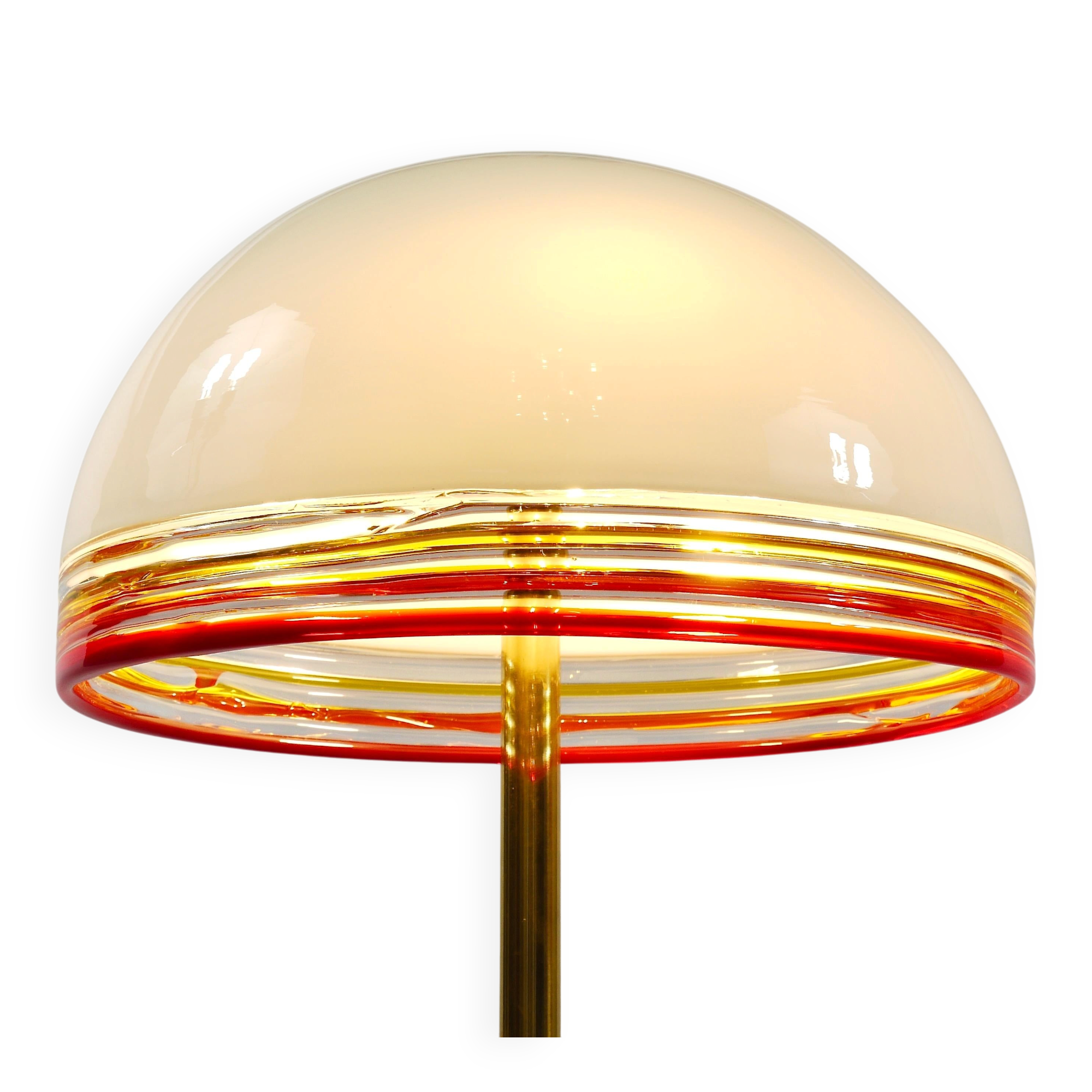 Lampe sur pied Roberto Pamio Febo en marbre, laiton et verre de Murano par Leucos Italie