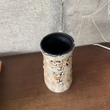 Glazed cylindrical stoneware vase