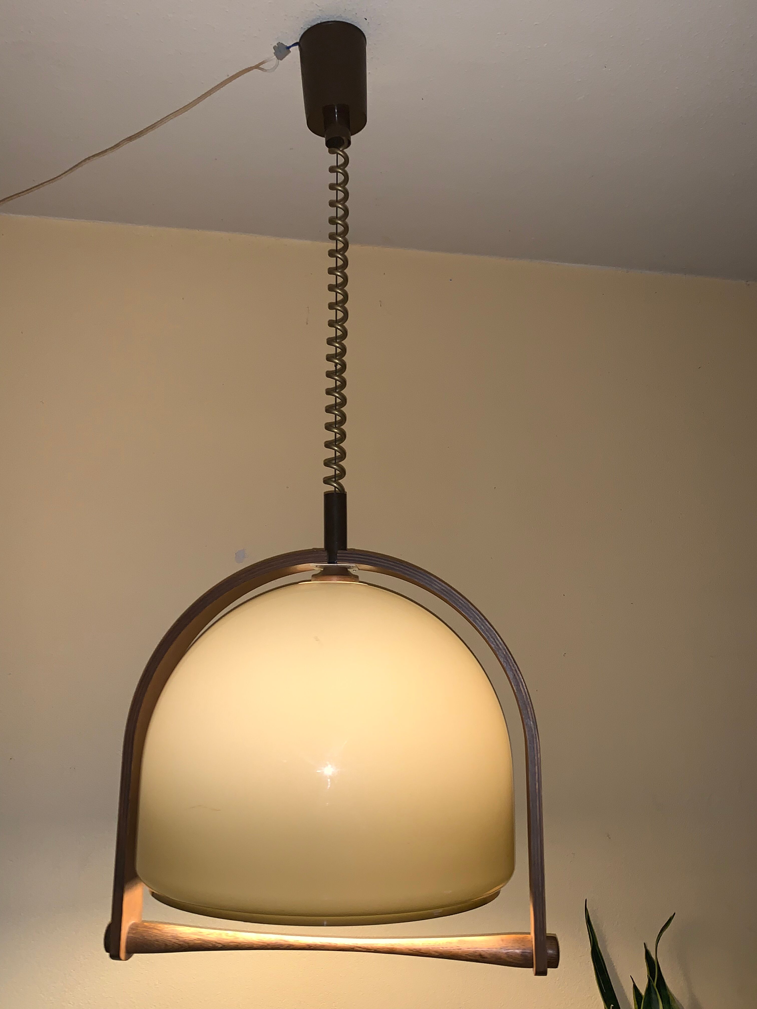 Temde Leuchten pendant lamp lucid and vintage teak