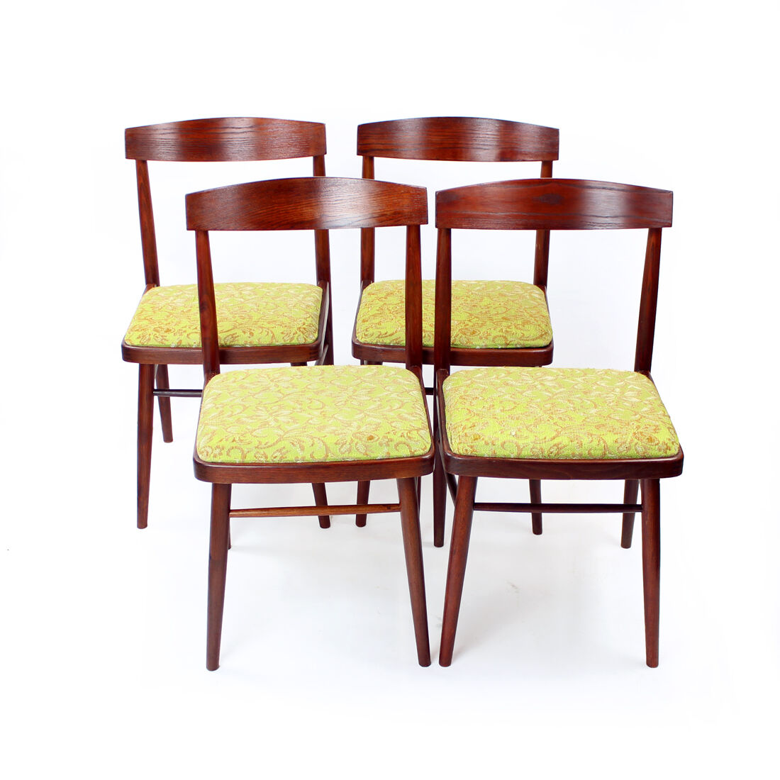 Set of 4 dining chairs in oak by ton, czechoslovakia 1960s