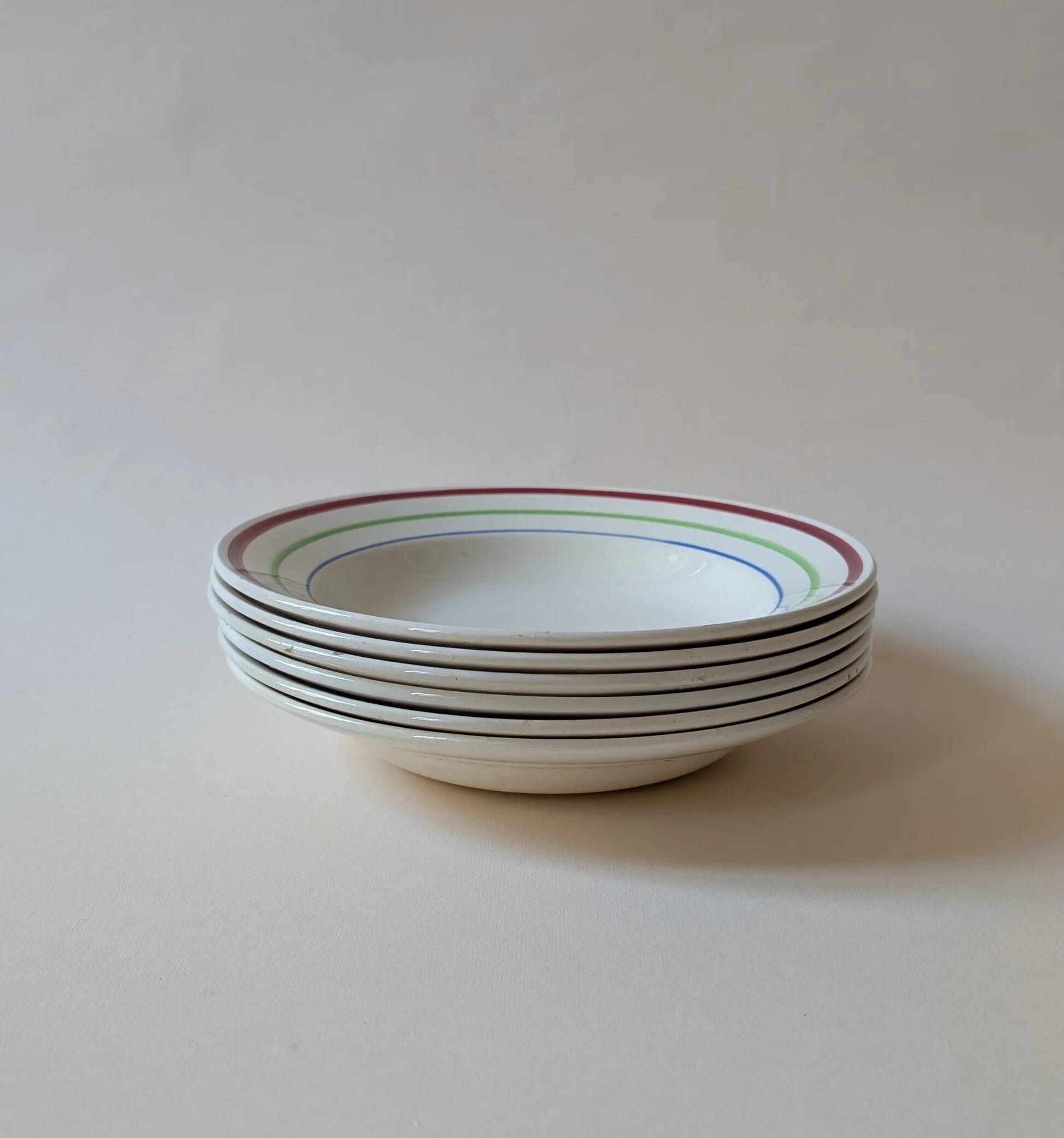 Ensemble de 6 assiettes creuses Gien – modèle Gilles