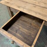 Low farm table in raw oak