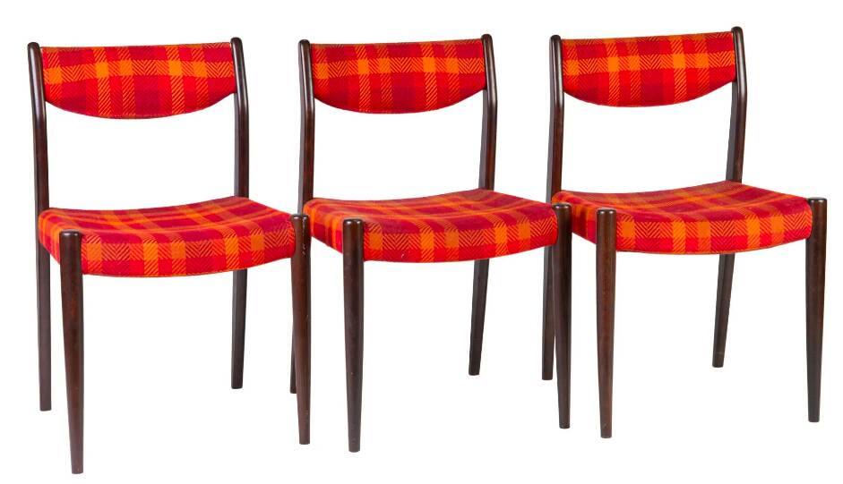 3 Scandinavian chairs, circa 1970