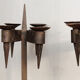 Pair of brutalist wrought iron candlesticks
