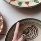 5 assiettes céramique artisanales Roumanie slave bohème oiseau table ou murales
