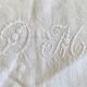 Set of 10 antique hand-embroidered "DM" napkins - Linen threads - 72x86 cm