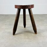 Brutalist wood tripod stool