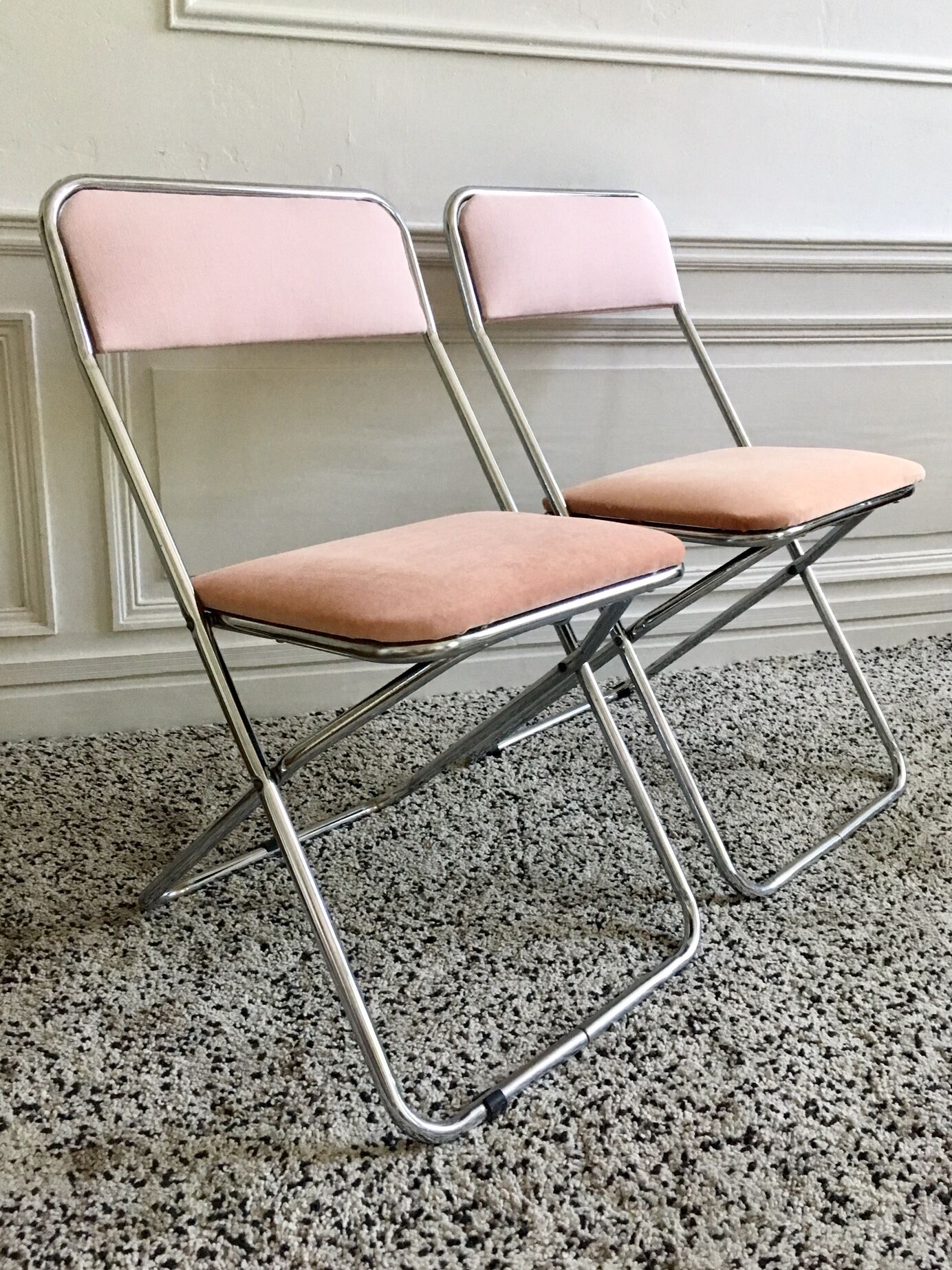 Restored vintage folding chairs