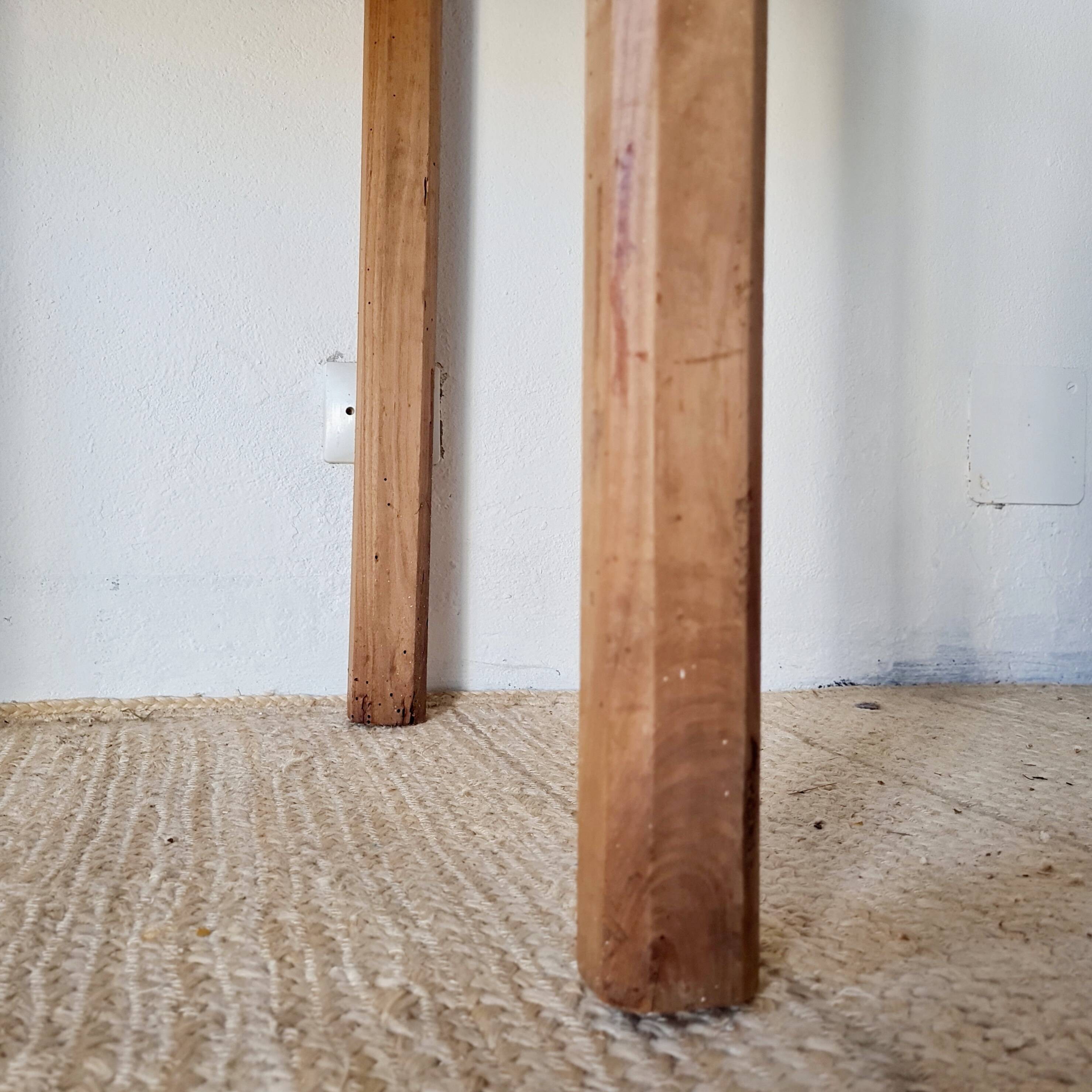 Small antique farmhouse table in wood – vintage rustic desk