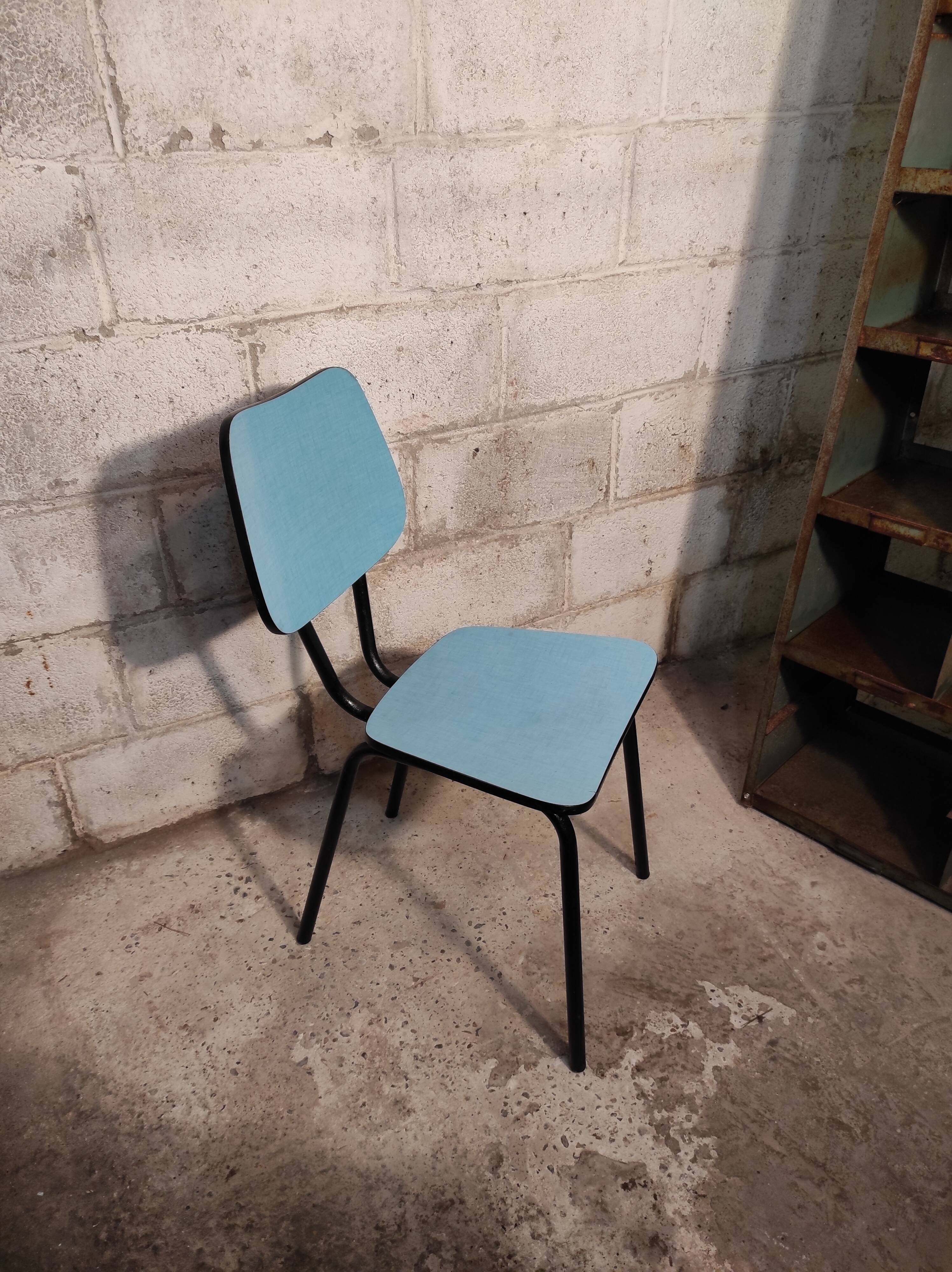 Blue formica chair 1960