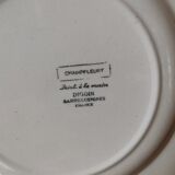 Set of 2 vintage coffee plates Brasilia Sarreguemines Digoin France hand-painted champfleury pattern