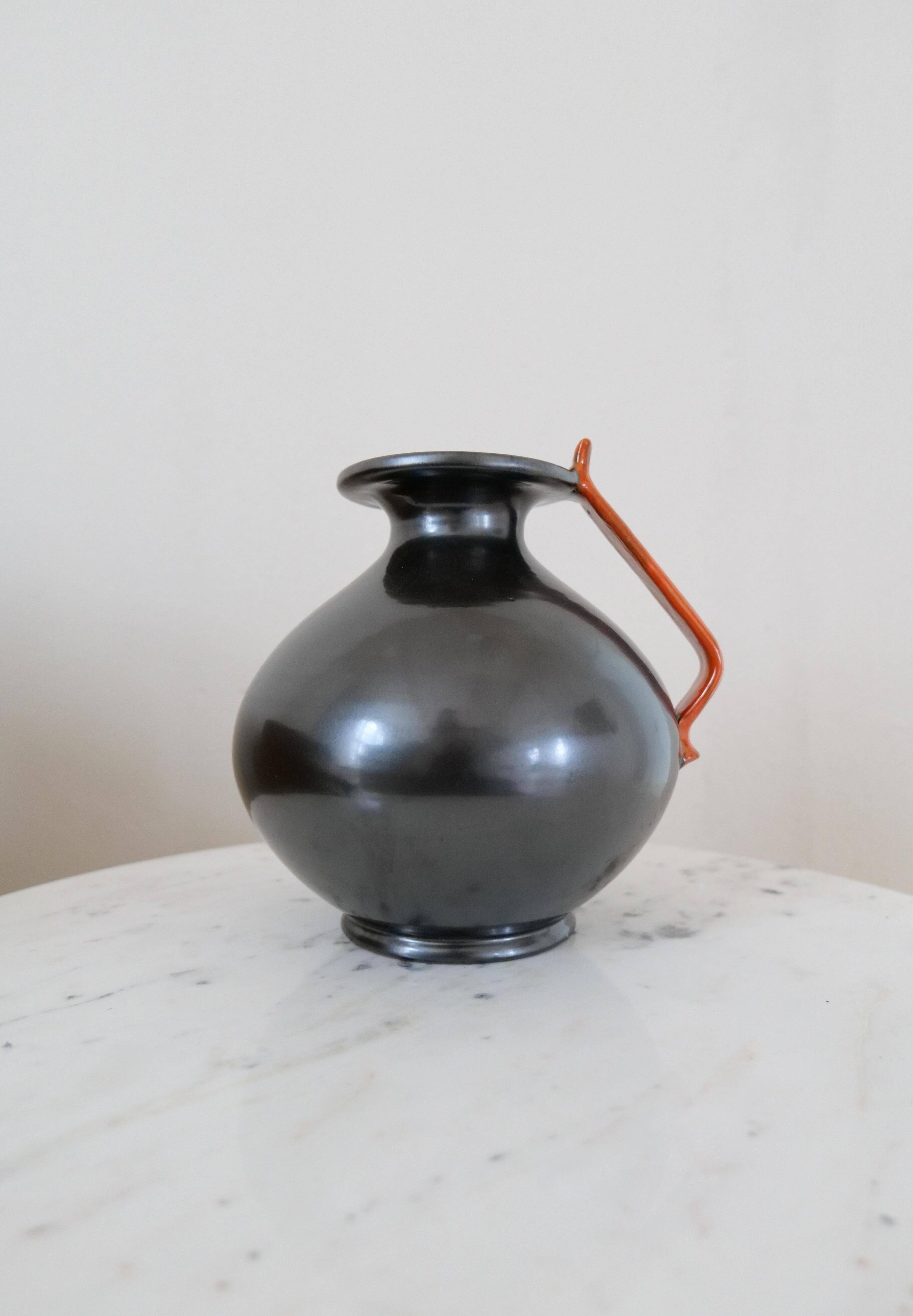 Art Deco ceramic globe vase by Upsala Ekeby, Sweden, 1930s