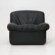 Modular black leather armchairs, 1970s